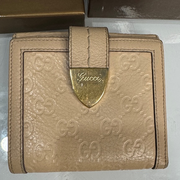 Gucci GG Imprimé Leather Wallet – Beige Frida Giannini Era (c 2008–2012) + box - Picture 2 of 12